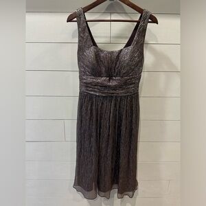 Marina Elegant Gold Silk Metallic Dress- size 10